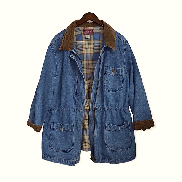 Denim&Co Jackets & Blazers - Vintage Denim&Co denim Corduroy trim jacket